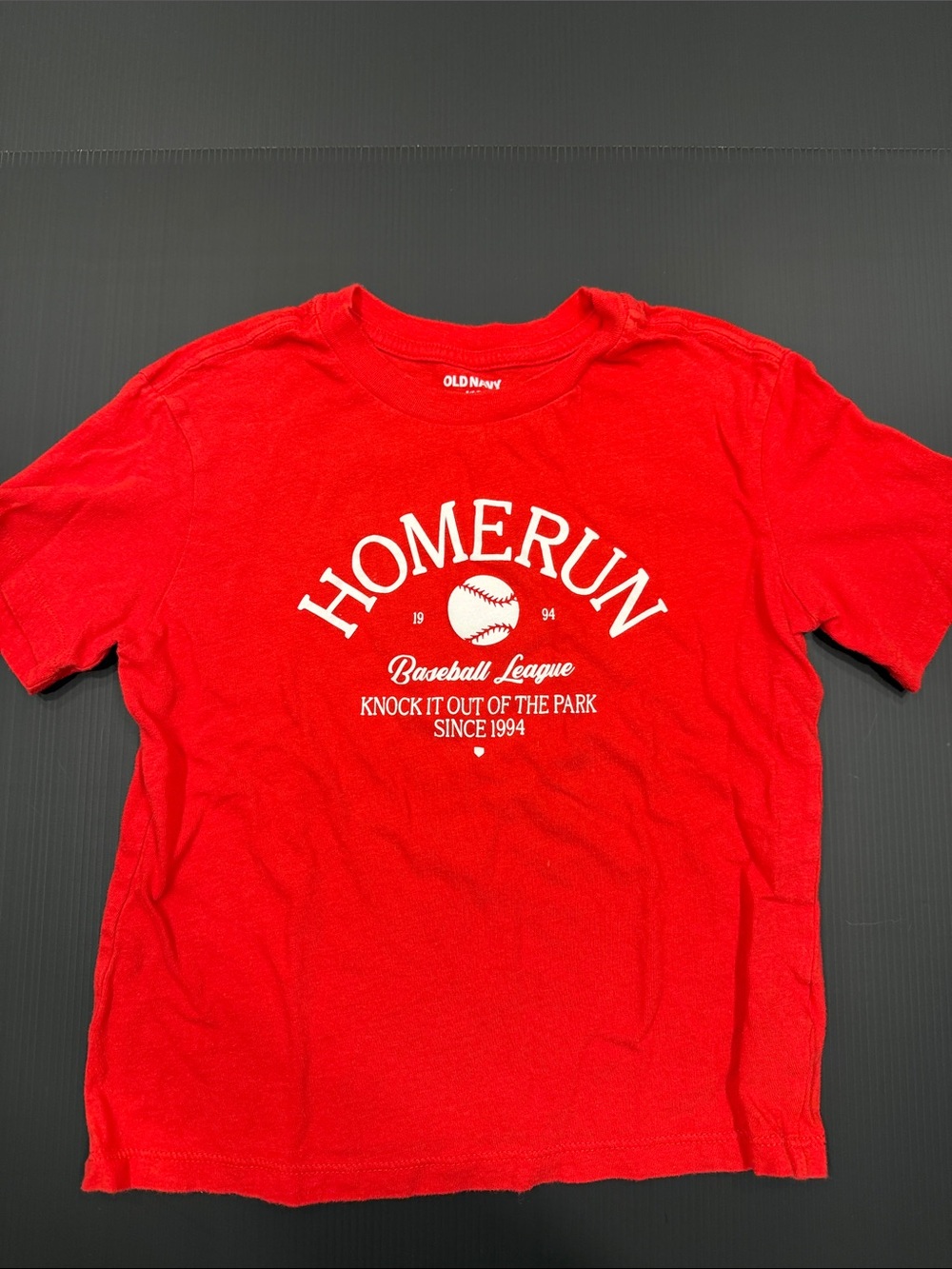 Old Navy Red Homerun Baseball League Graphic Tee